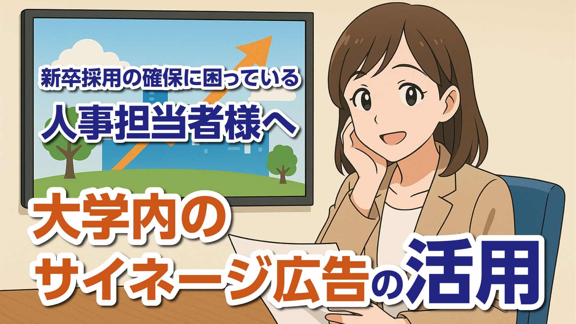 新卒採用の確保に困っている人事担当者様へ｜大学内サイネージ広告の効果的な活用法