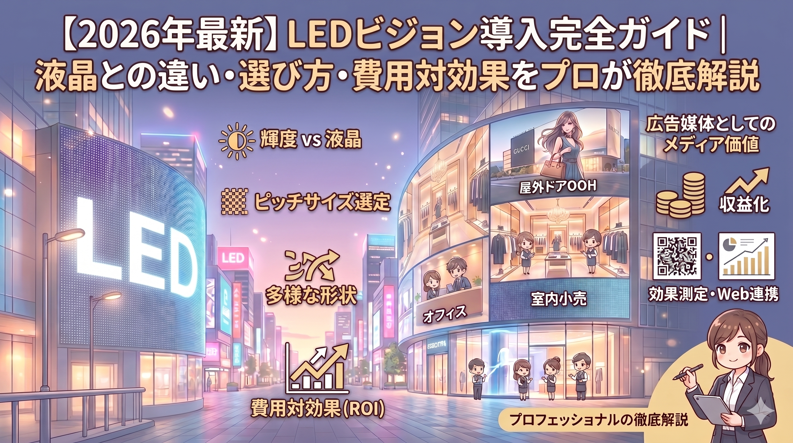 【2026年最新】LEDビジョン導入完全ガイド｜液晶との違い・選び方・費用対効果をプロが徹底解説