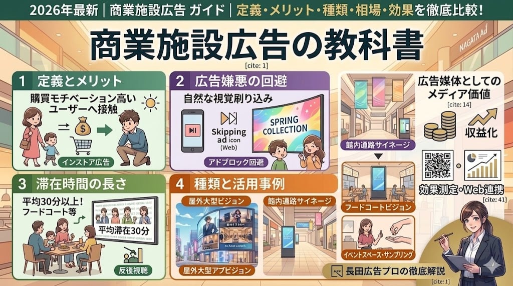 商業施設広告とは？料金相場や種類、費用対効果を徹底比較！
